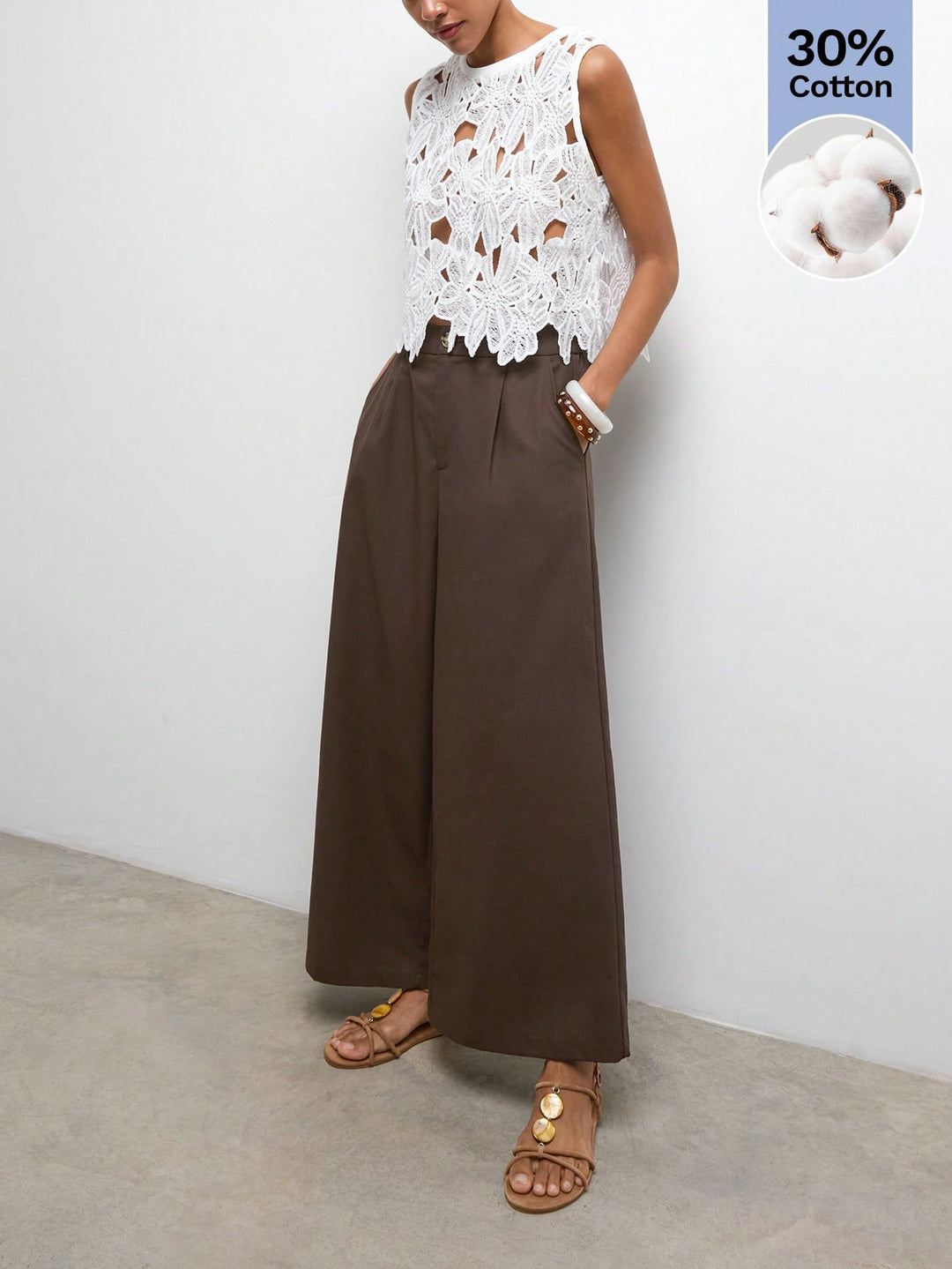 Pantaloni SHEIN, maro