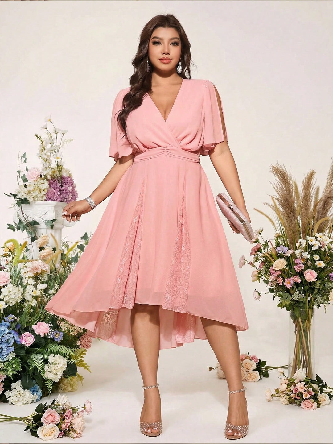 Rochie midi SHEIN, roz