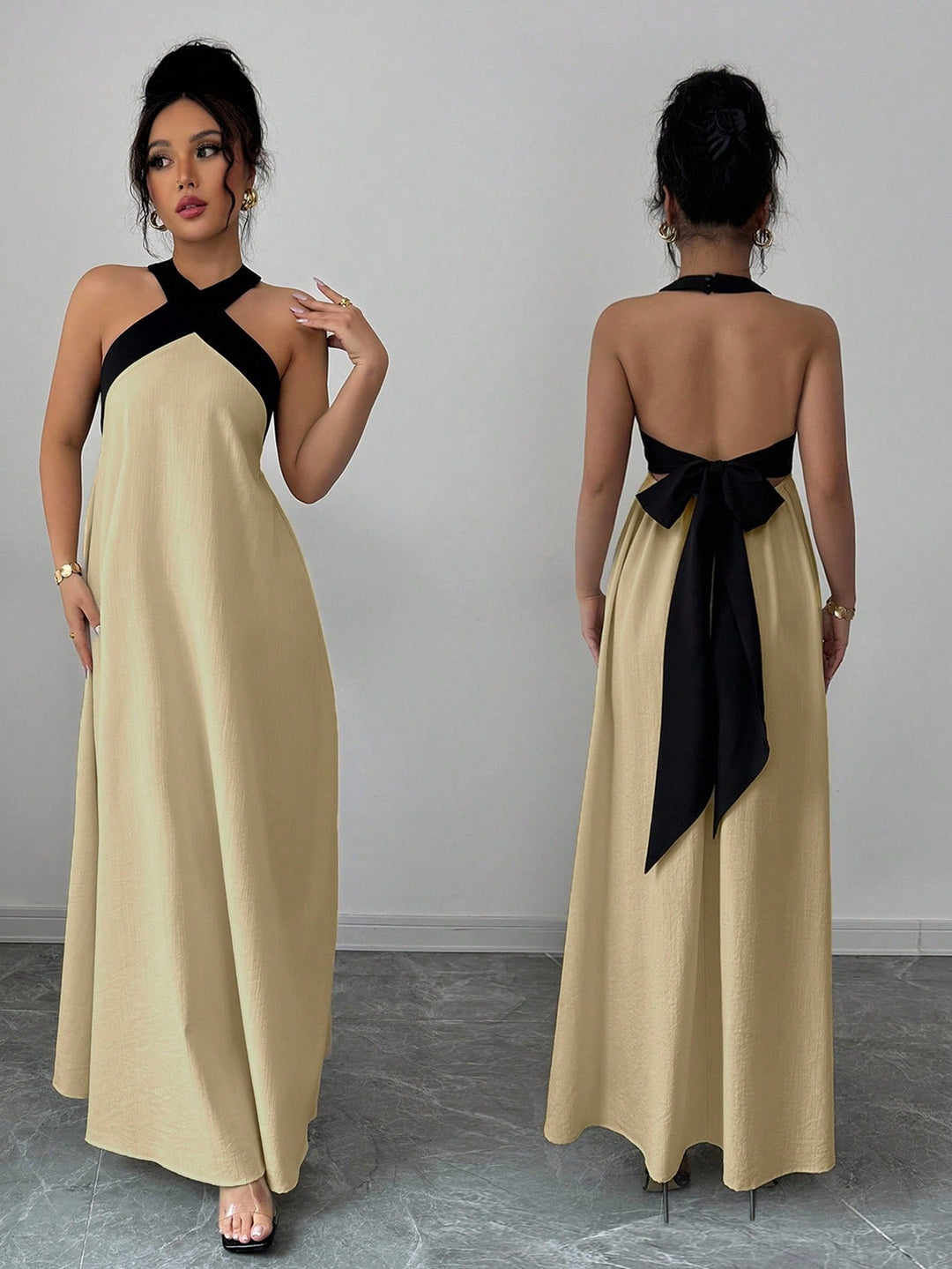 Rochie maxi SHEIN, kaki