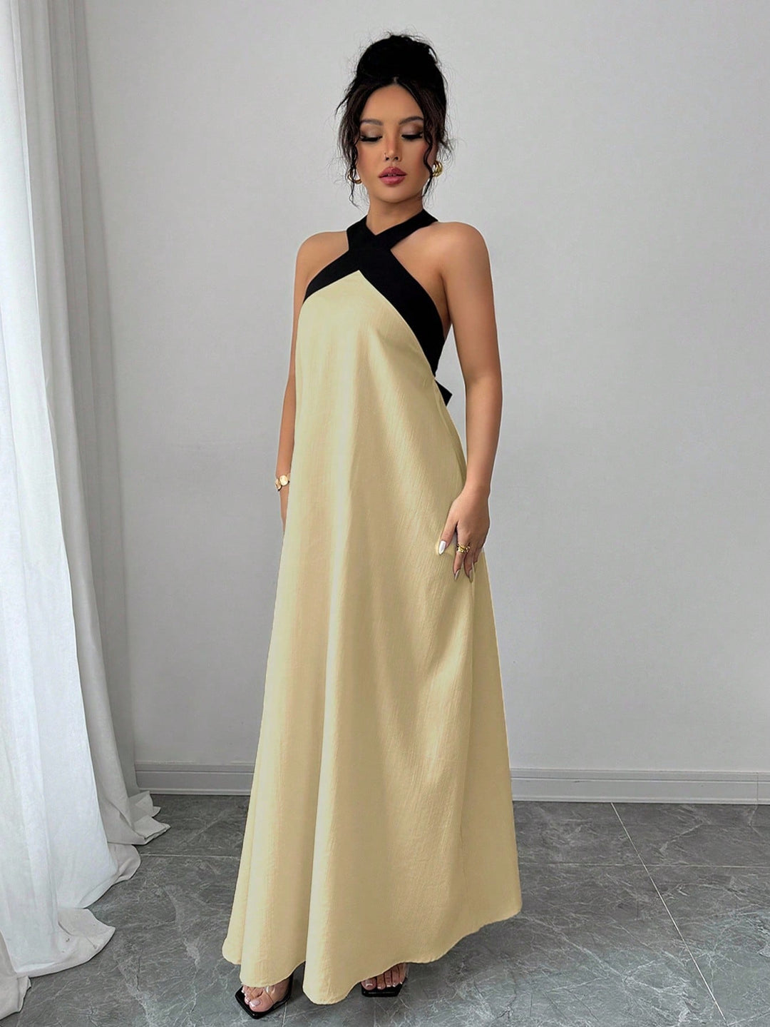 Rochie maxi SHEIN, kaki