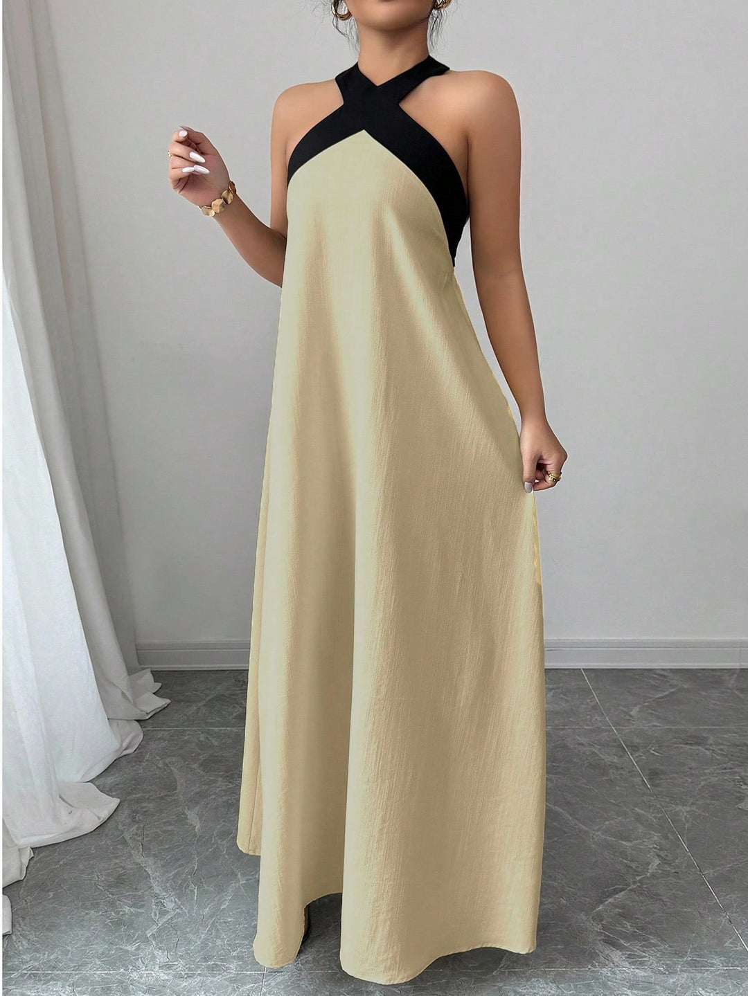 Rochie maxi SHEIN, kaki