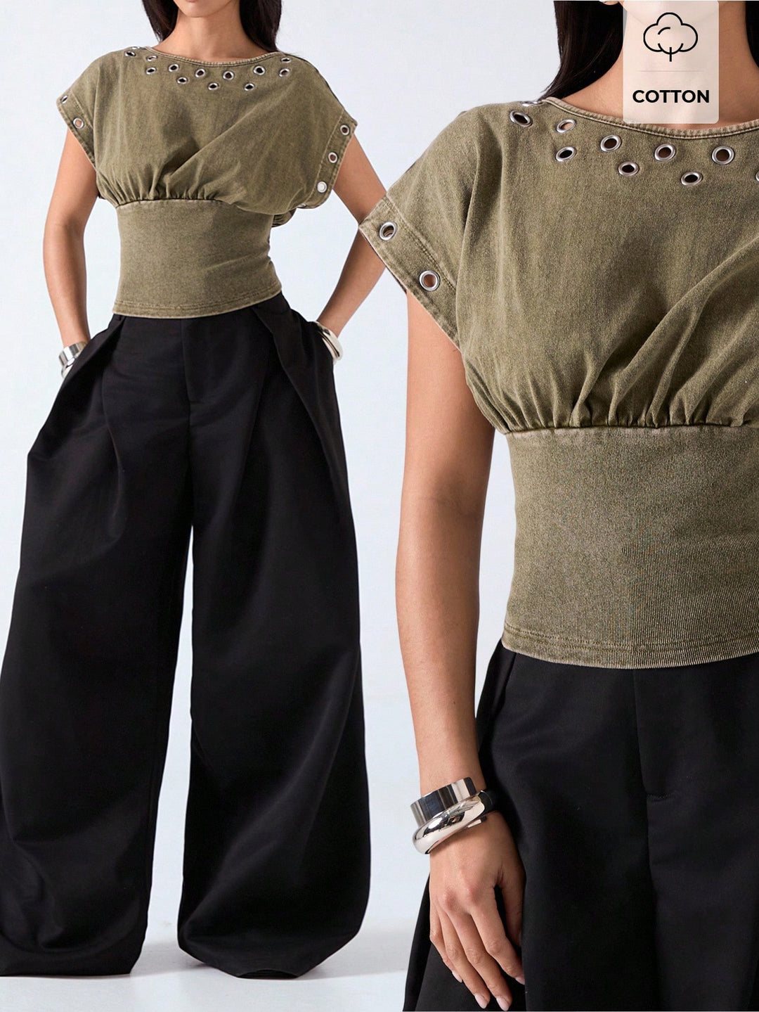 Tricou SHEIN, kaki