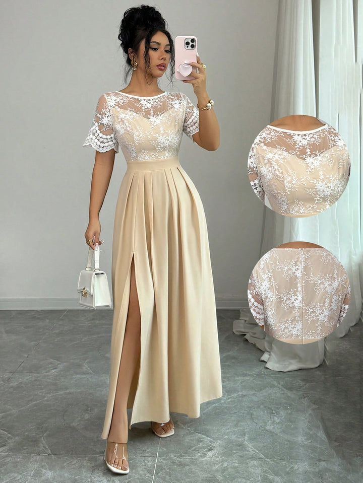 Rochie maxi SHEIN, bej