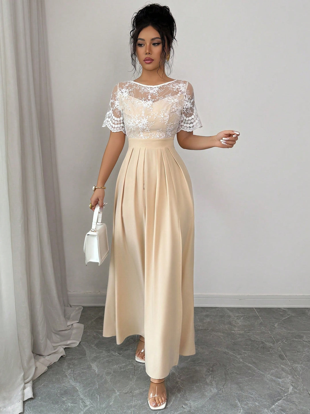 Rochie maxi SHEIN, bej