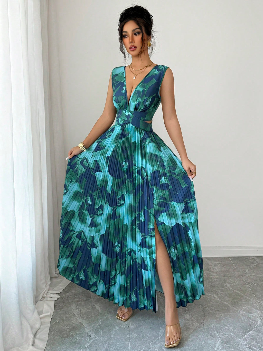 Rochie maxi SHEIN, verde