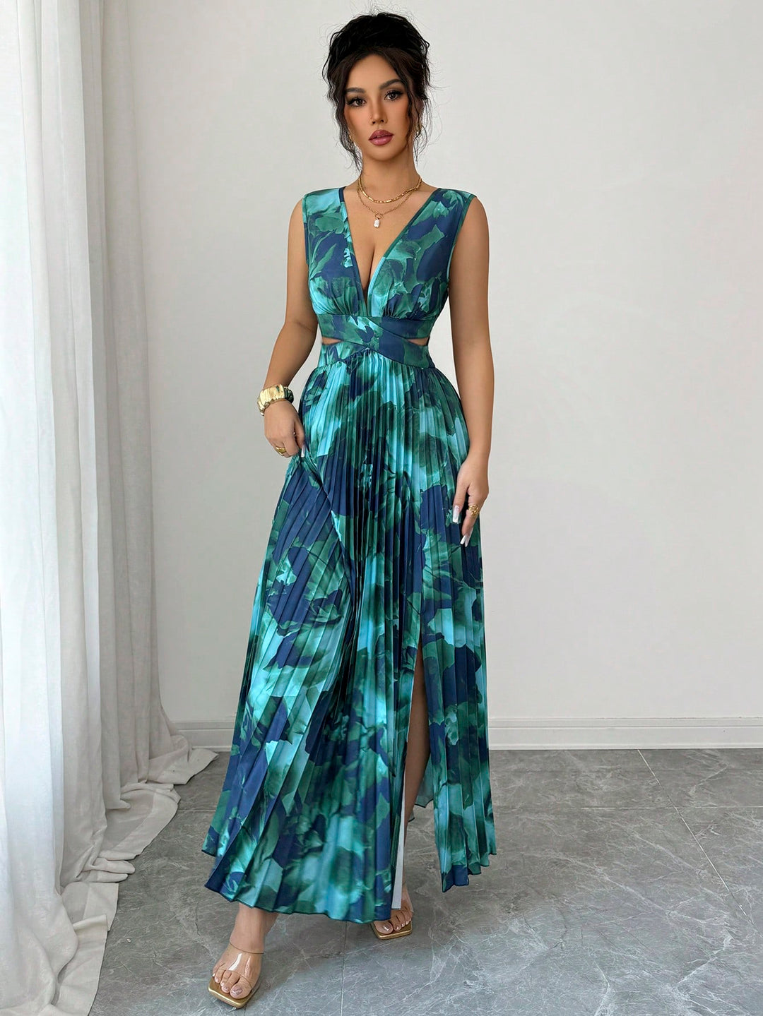 Rochie maxi SHEIN, verde