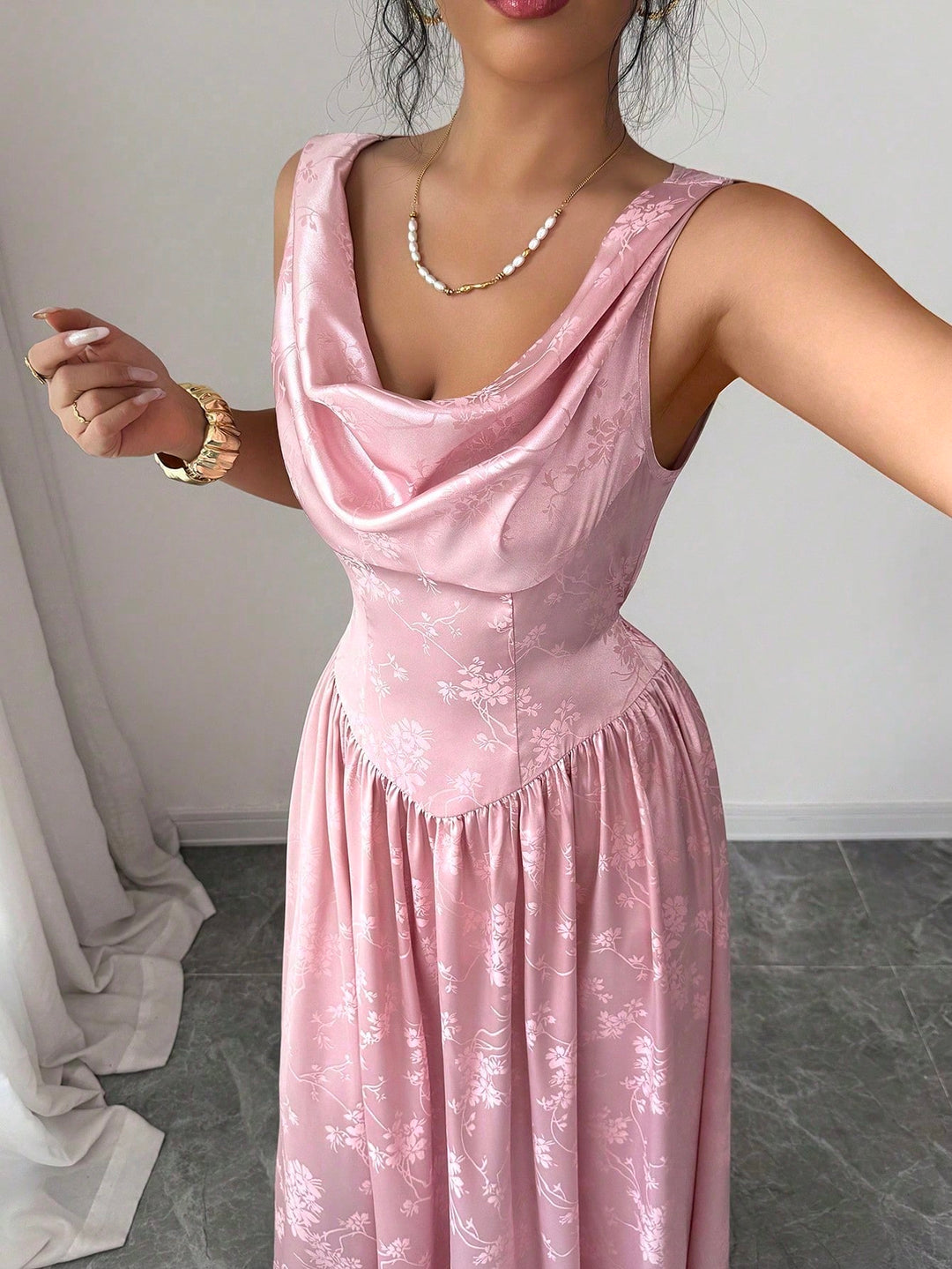 Rochie maxi SHEIN, roz