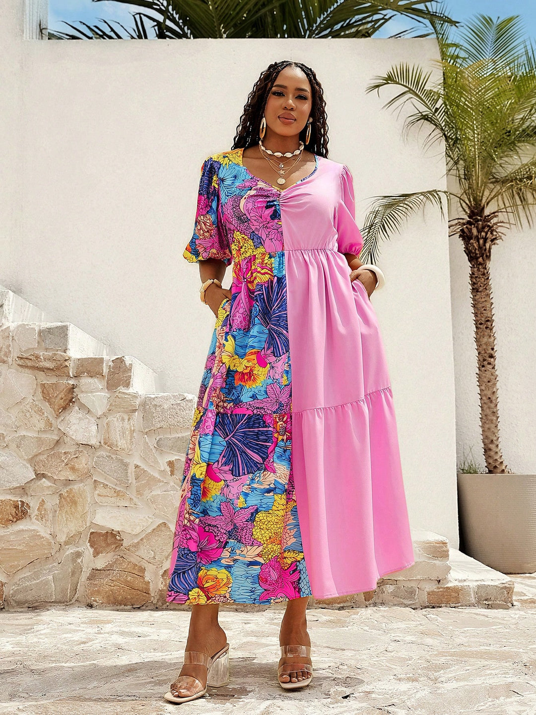 Rochie SHEIN, mix culori