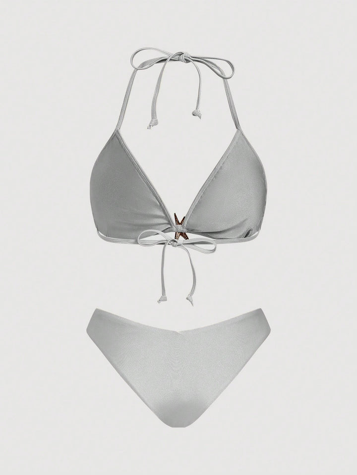Set bikini SHEIN, argintiu