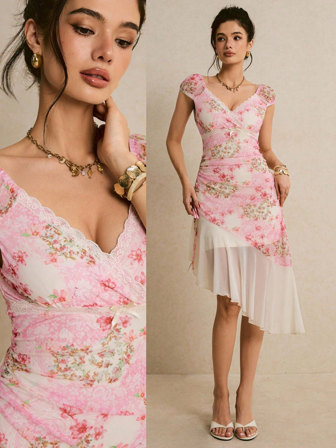 Rochie midi SHEIN, roz