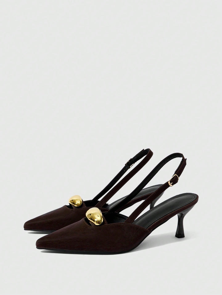 Pantofi cu toc SHEIN, maro