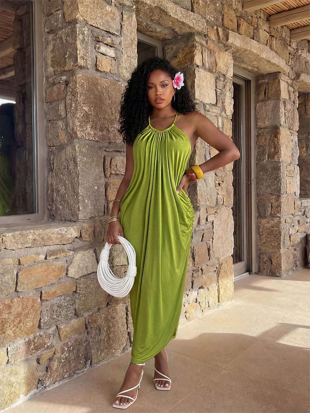 Rochie maxi SHEIN, verde