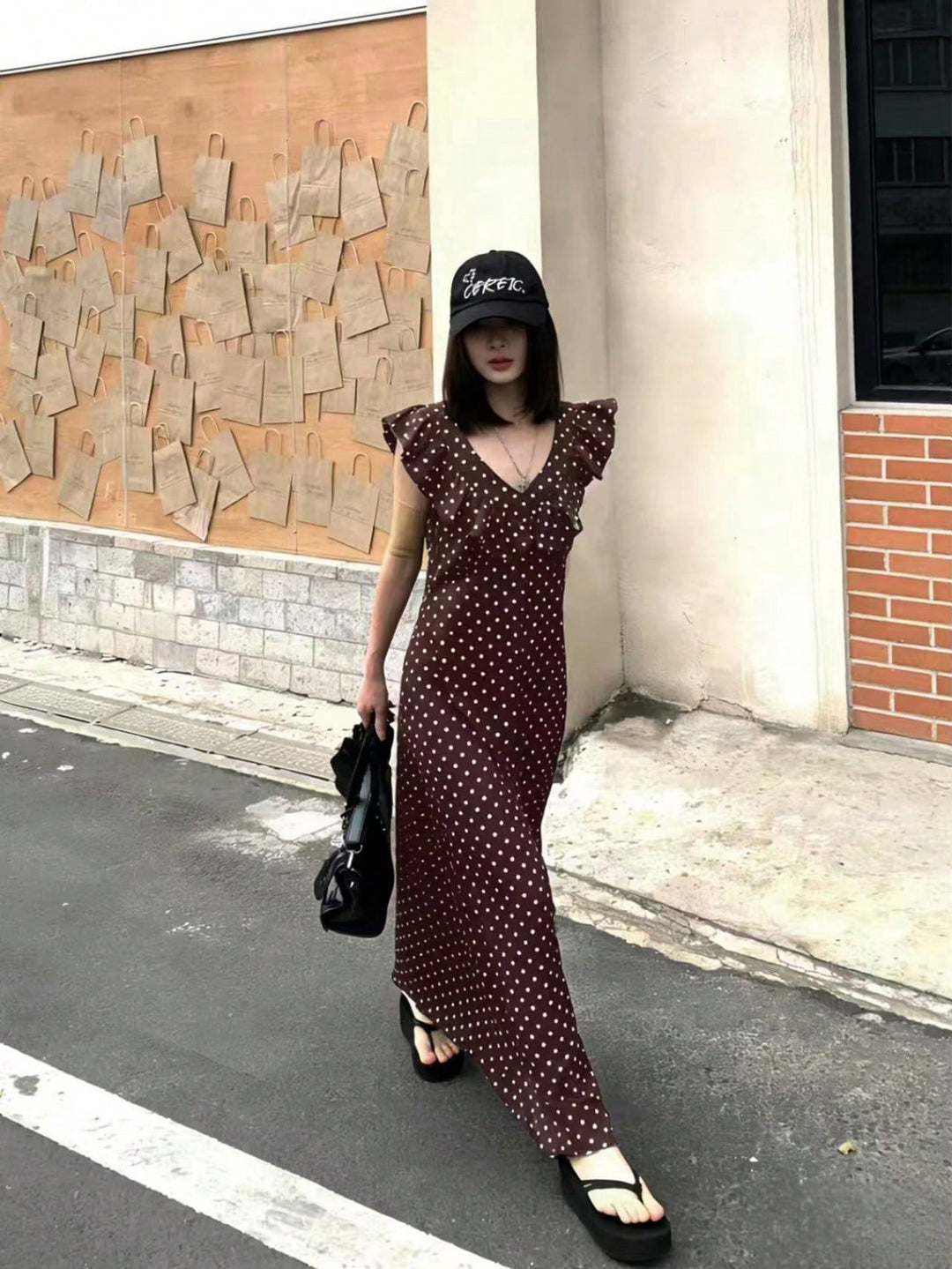 Rochie maxi SHEIN, maro