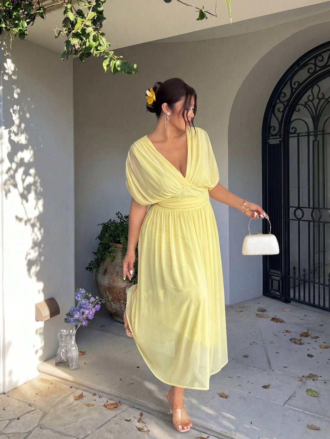 Rochie midi SHEIN, galben