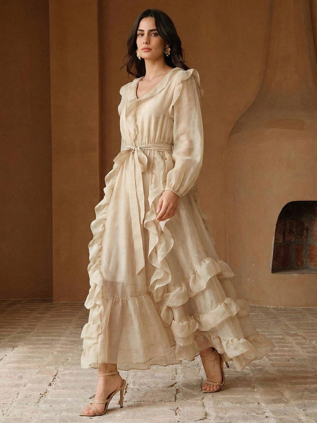 Rochie maxi SHEIN, kaki
