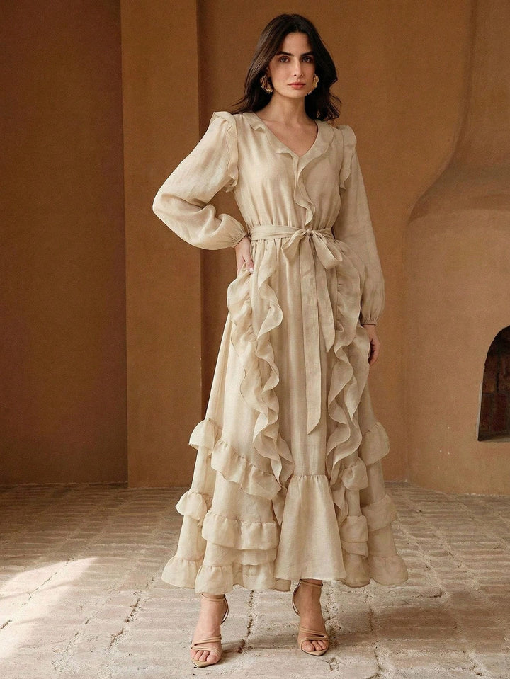 Rochie maxi SHEIN, crem