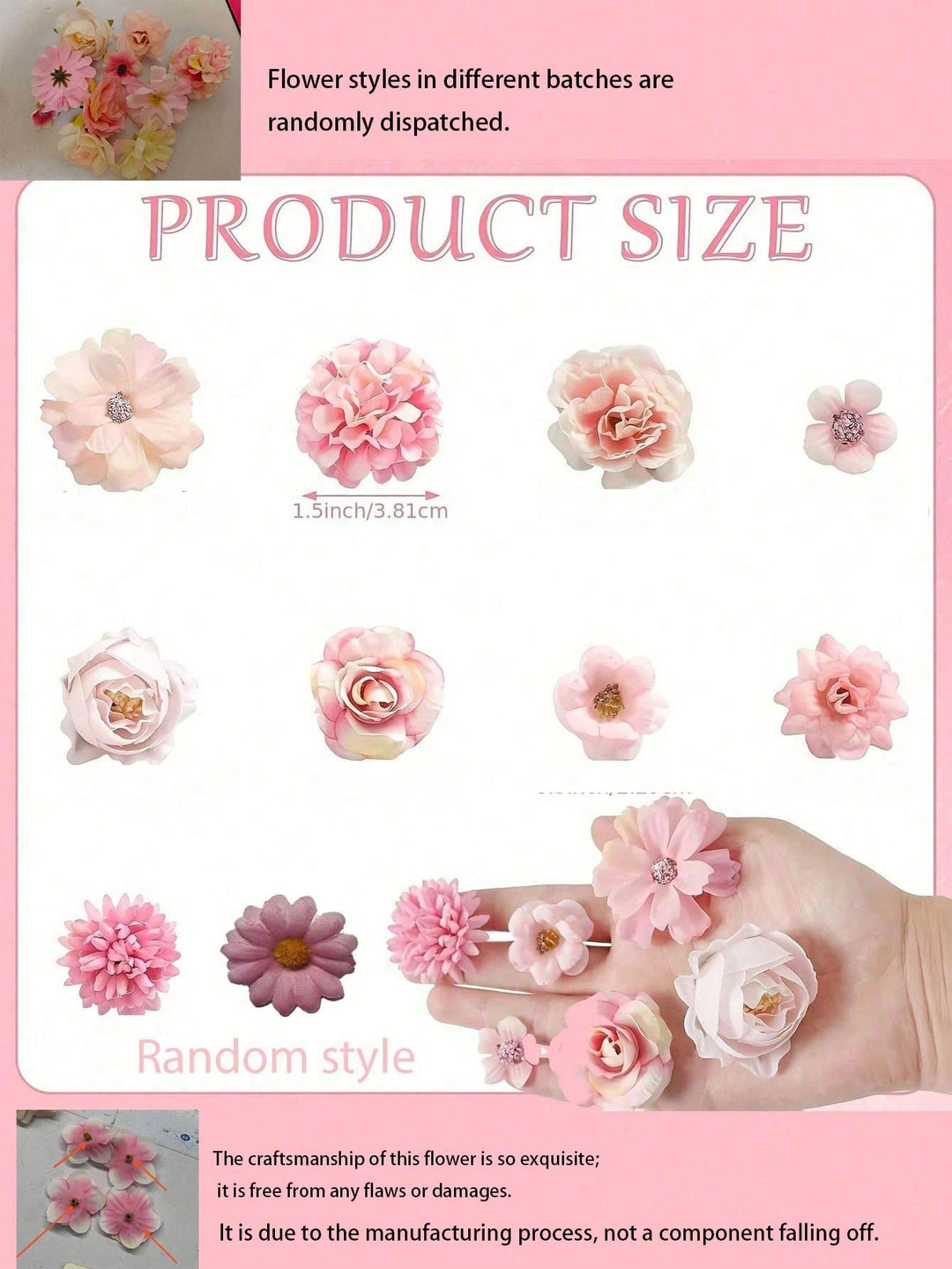 Set flori artificiale SHEIN, mix culori