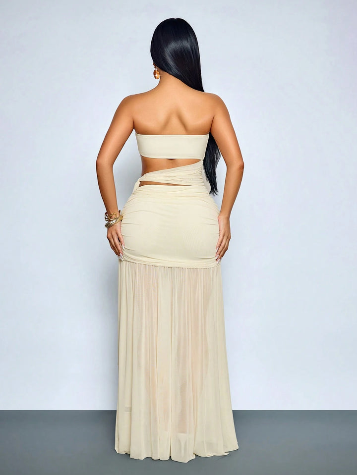 Rochie maxi SHEIN, crem