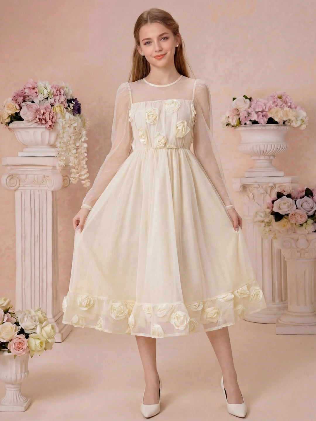 Rochie SHEIN, crem