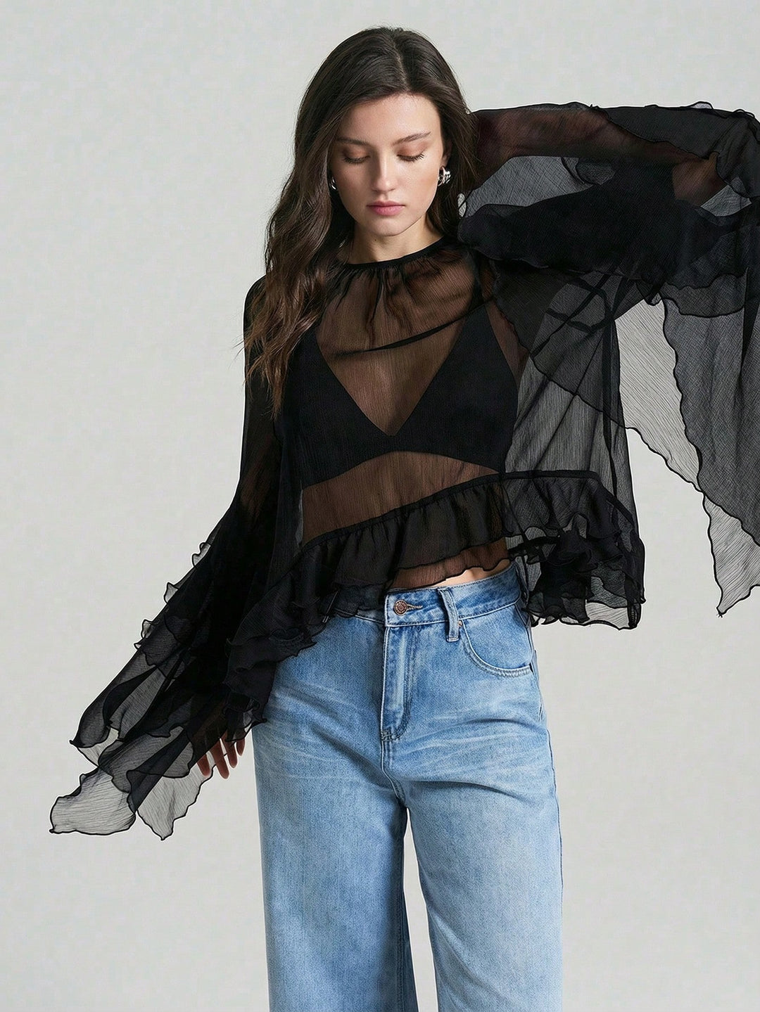 Top SHEIN, negru