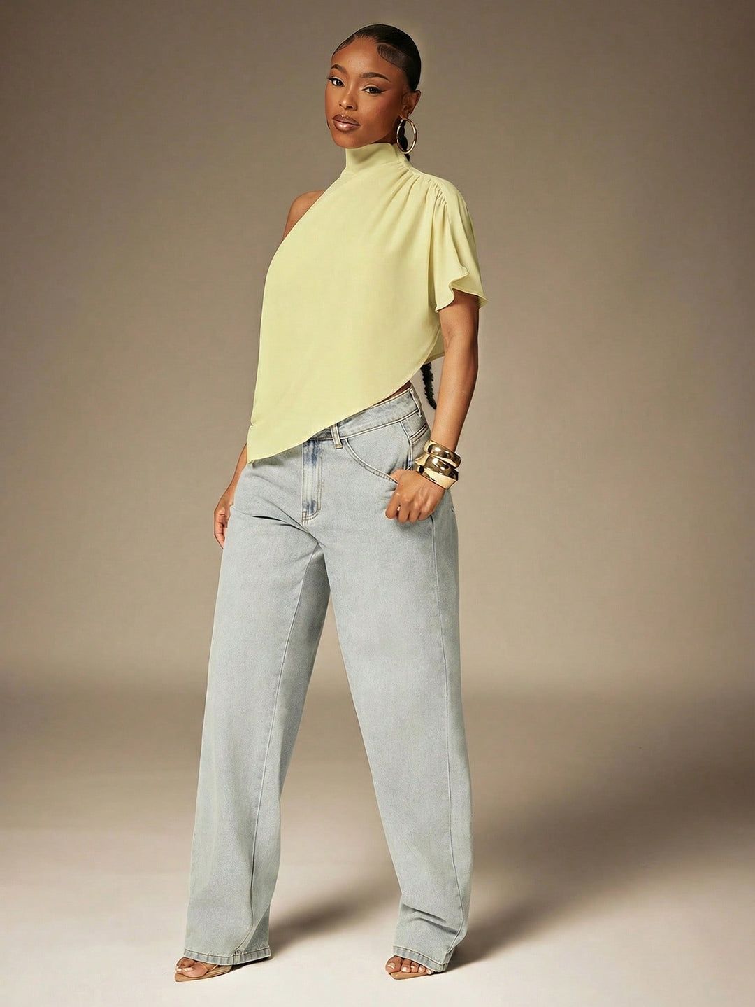 Top SHEIN, galben