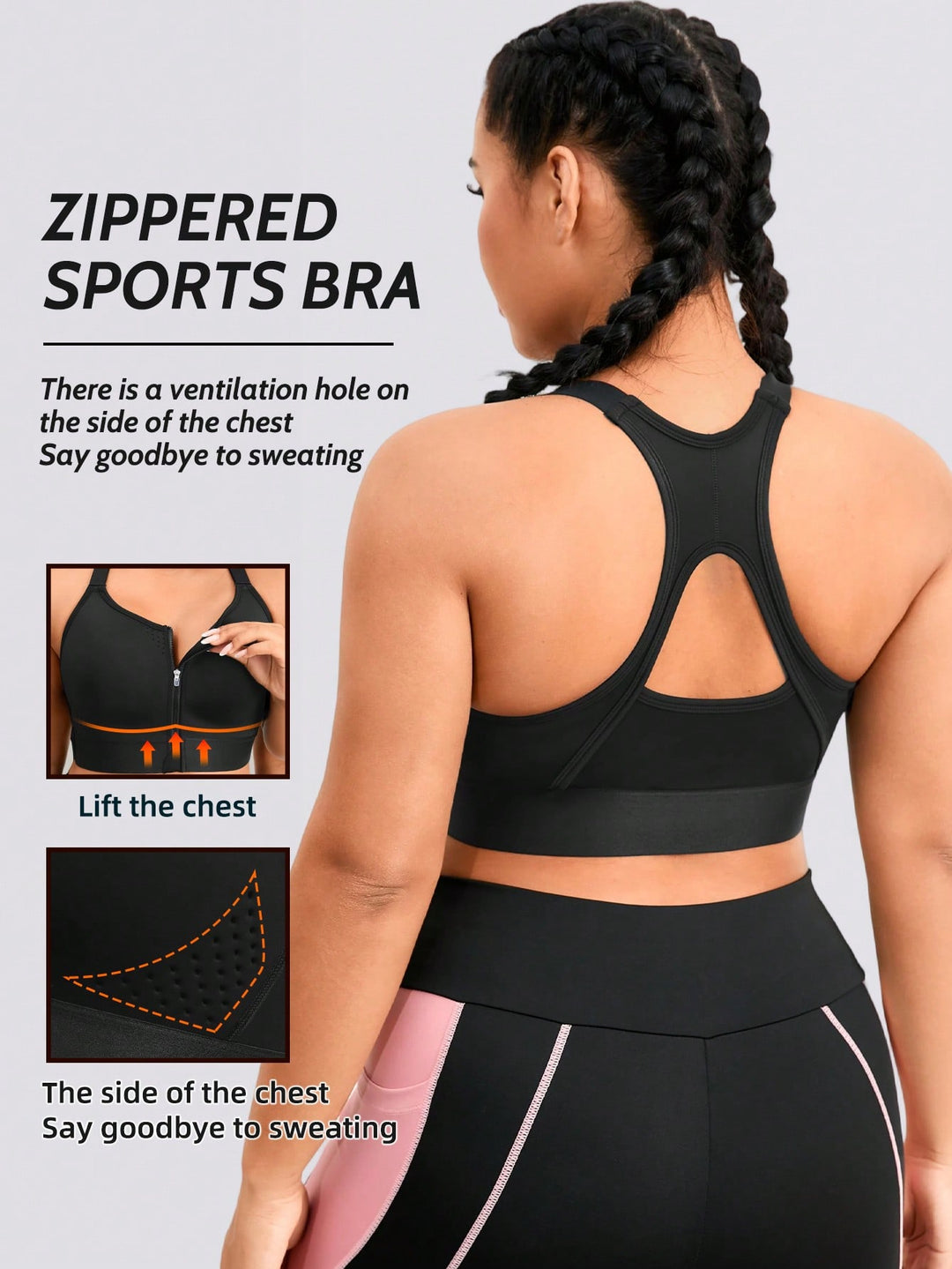Bustieră sport SHEIN, negru