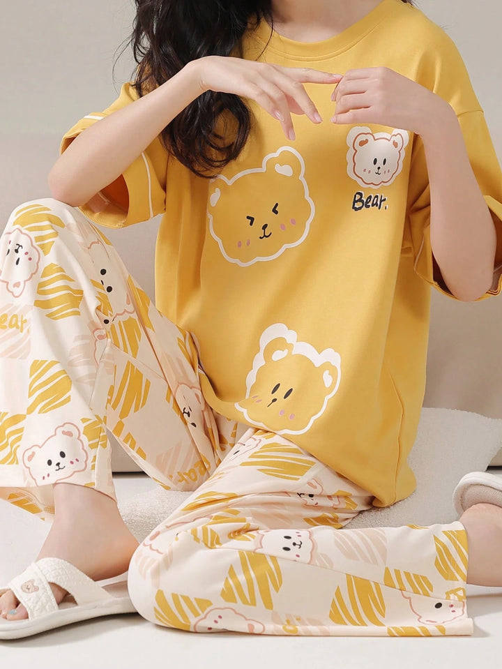 Compleu pijamale SHEIN, galben