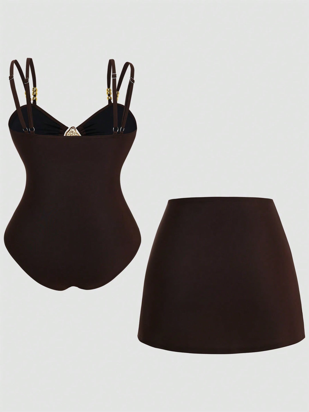 Costum de baie SHEIN, maro