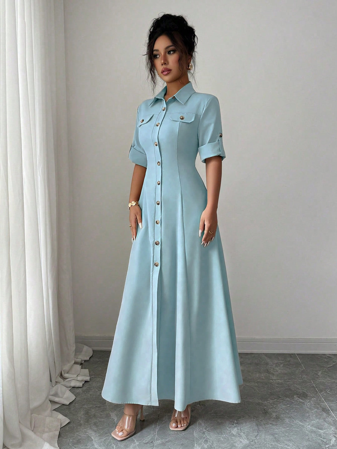 Rochie maxi SHEIN, albastru