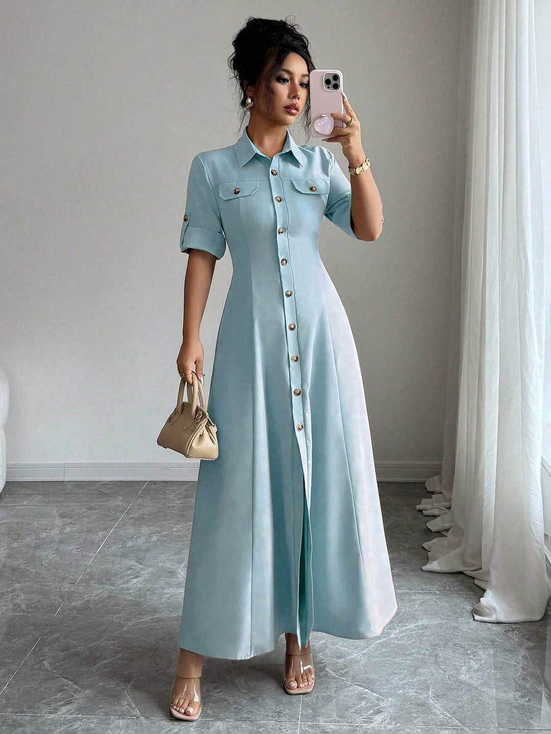 Rochie maxi SHEIN, albastru