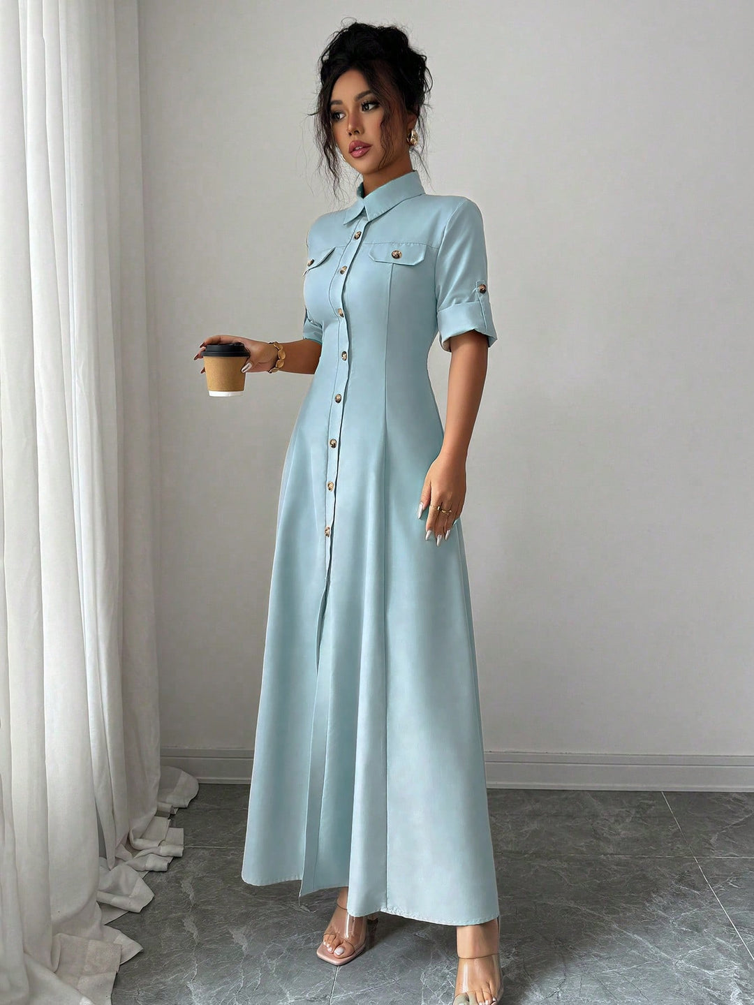 Rochie maxi SHEIN, albastru