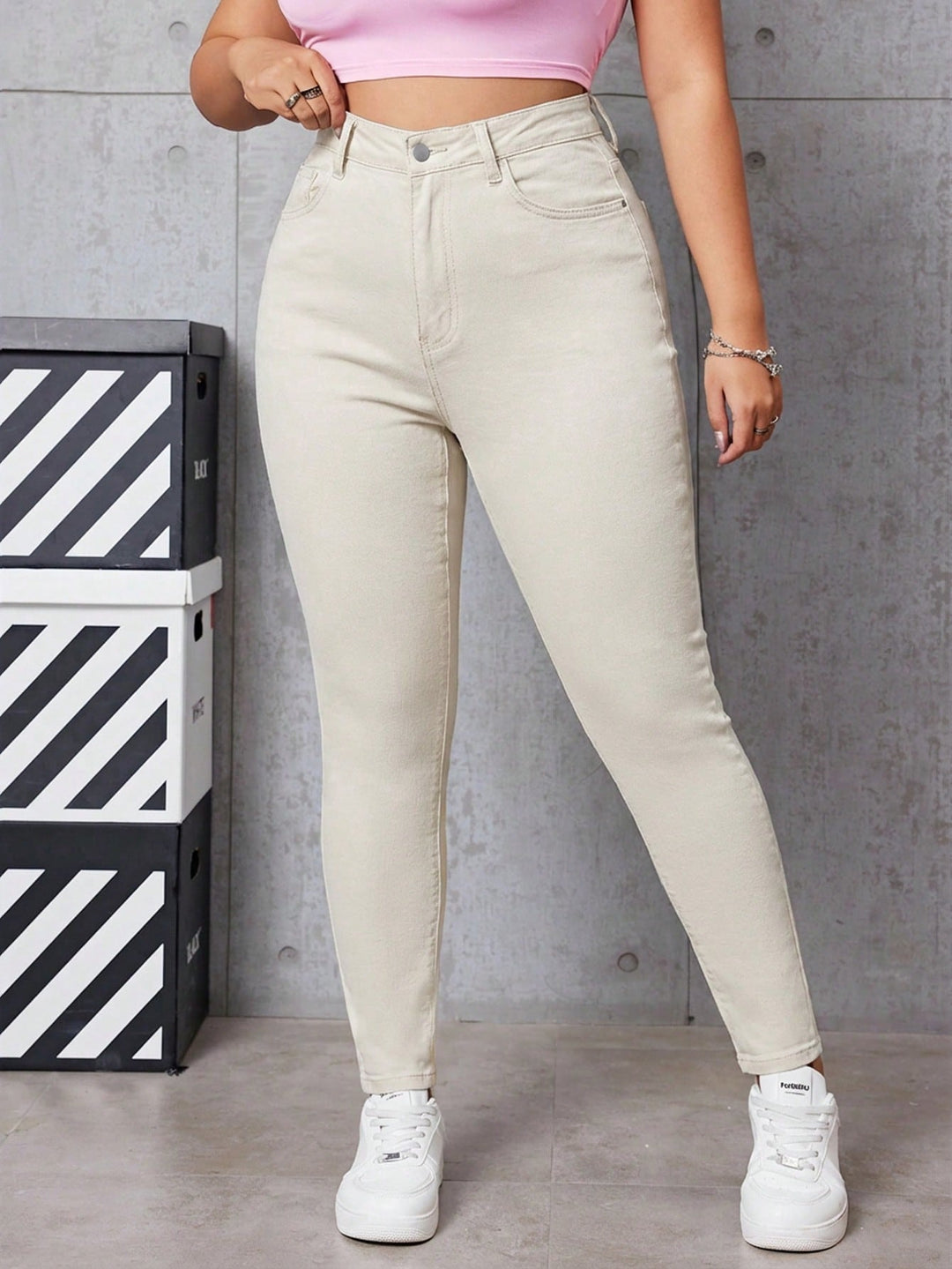Jeans SHEIN, portocaliu