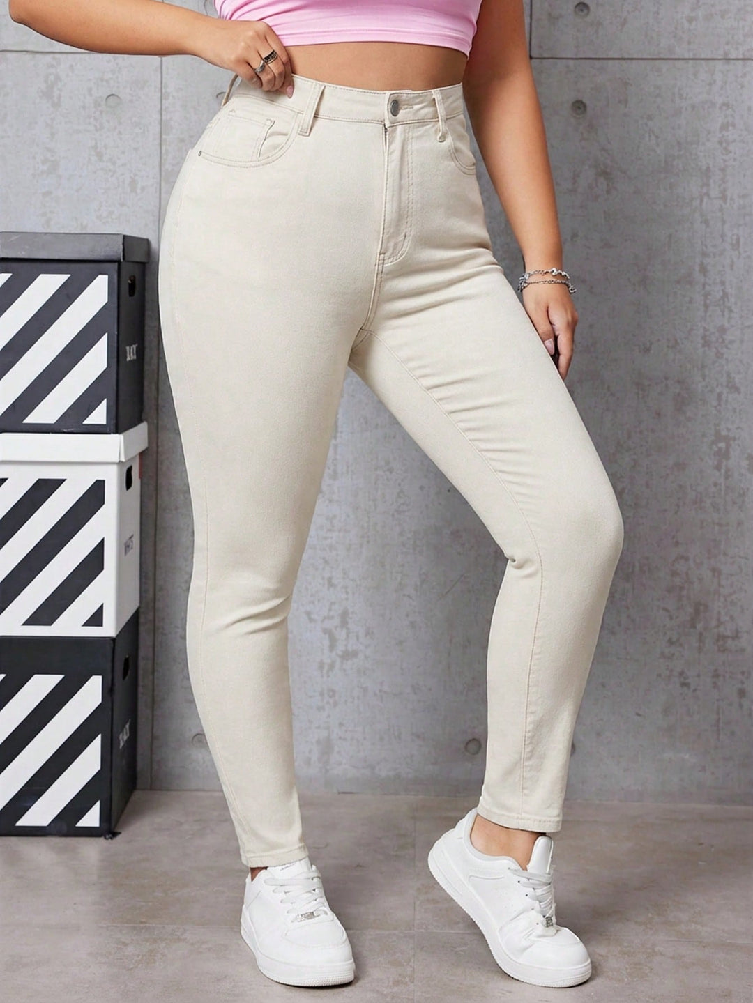 Jeans SHEIN, portocaliu
