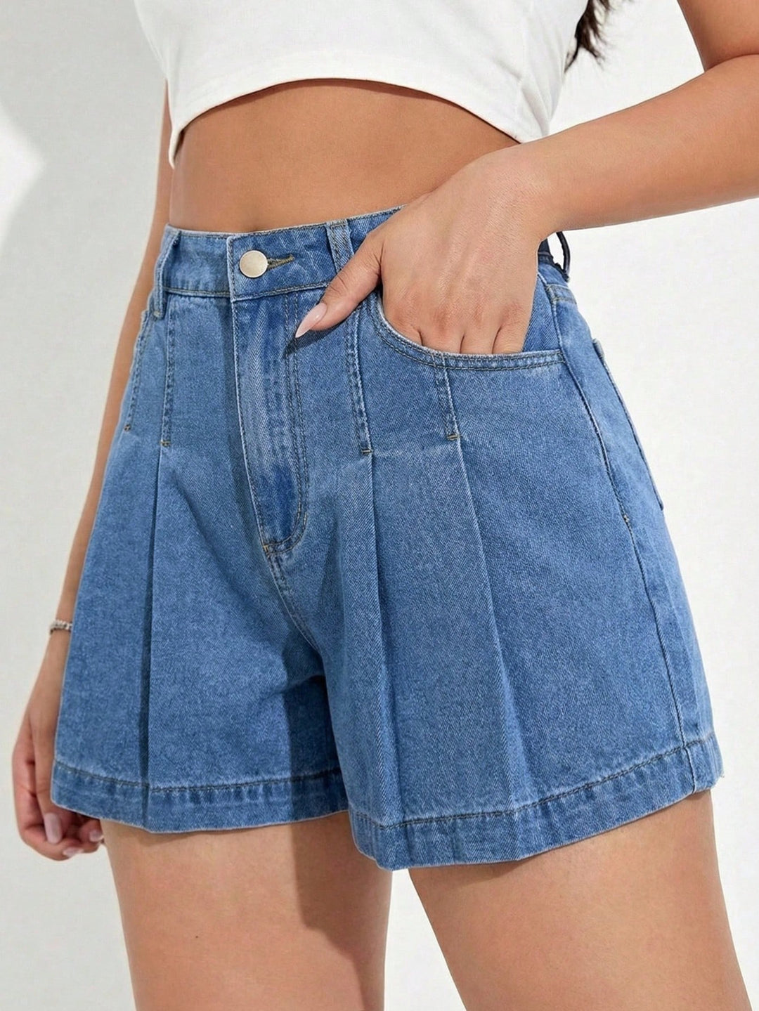 Pantaloni scurți SHEIN, albastru