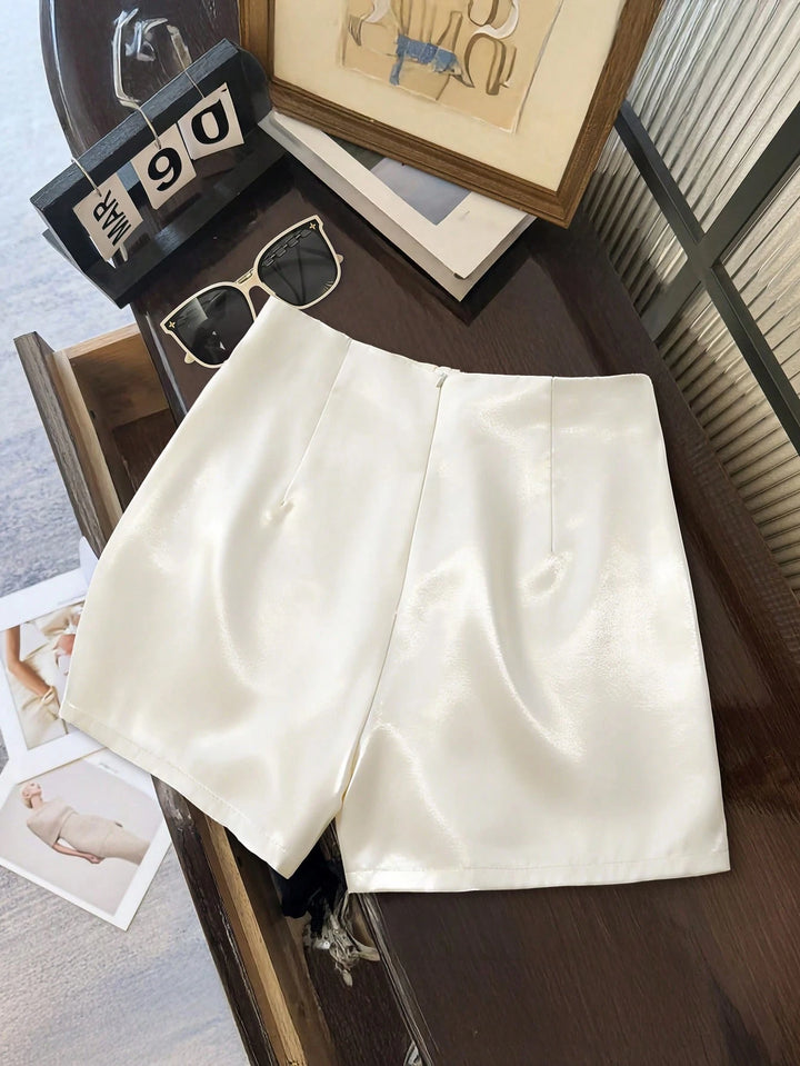 Fustă-pantalon SHEIN, crem