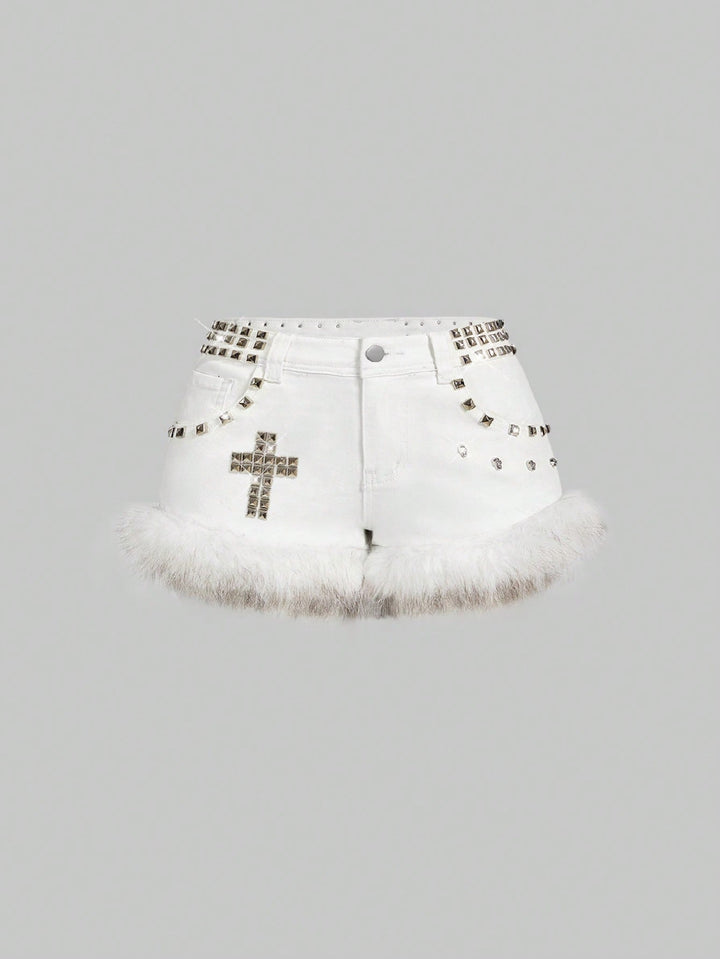 Pantaloni scurți SHEIN, alb