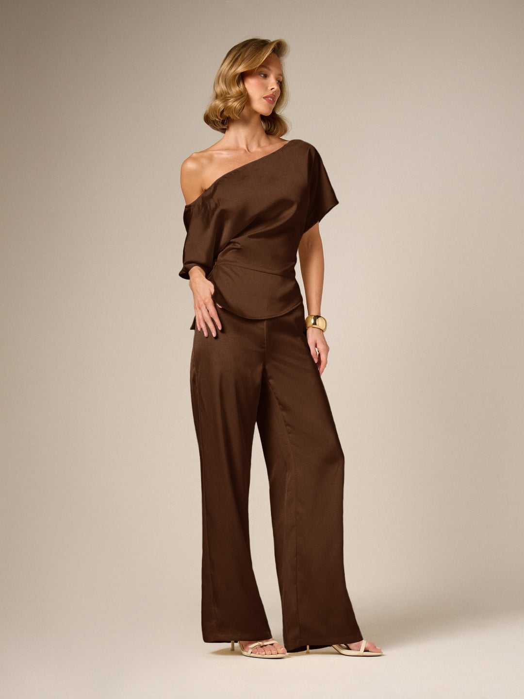 Pantaloni SHEIN, maro