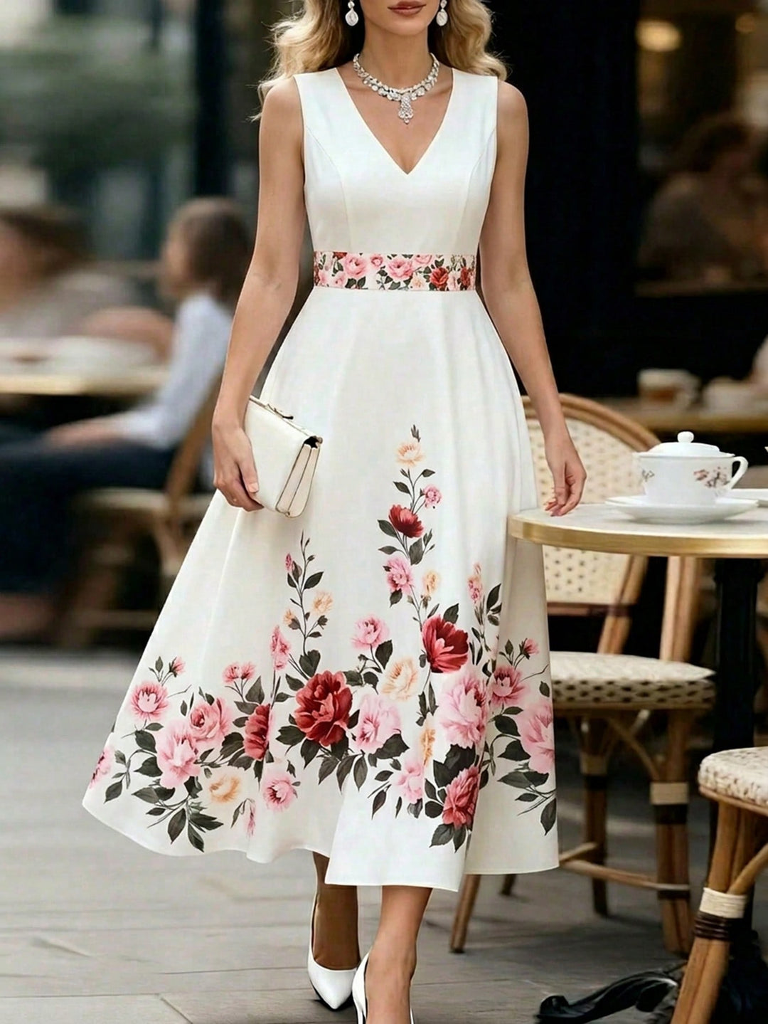 Rochie maxi SHEIN, alb