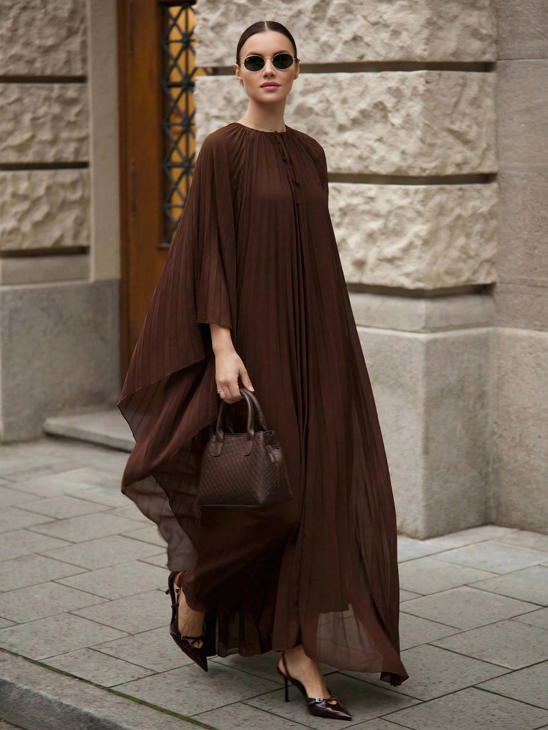 Rochie maxi SHEIN, maro