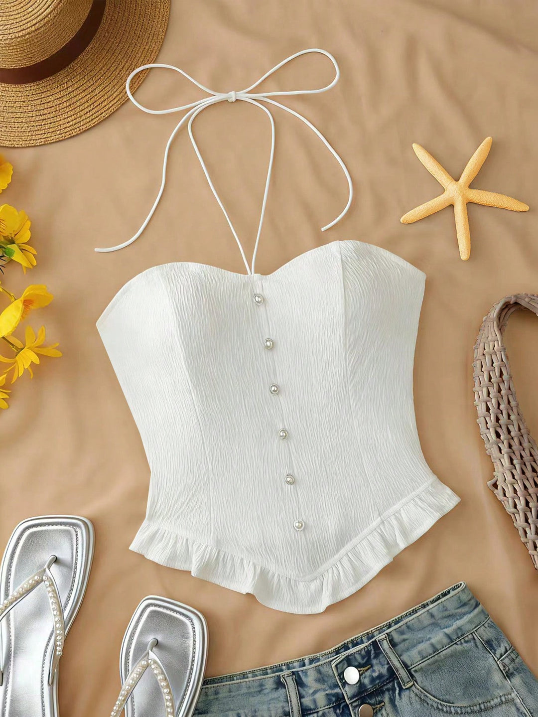 Top SHEIN, alb