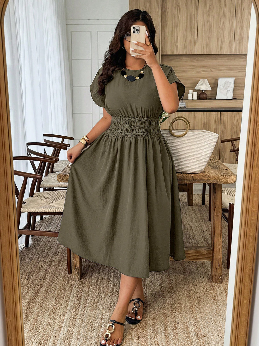 Rochie SHEIN, kaki