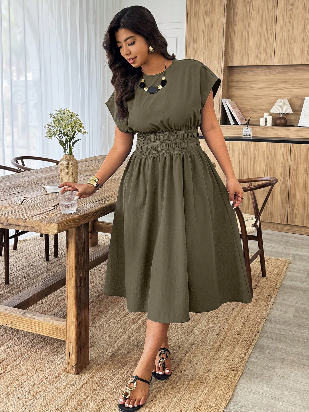 Rochie SHEIN, kaki