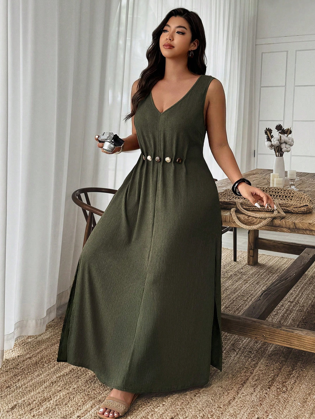 Rochie SHEIN, kaki