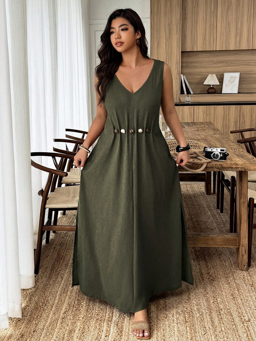 Rochie SHEIN, kaki