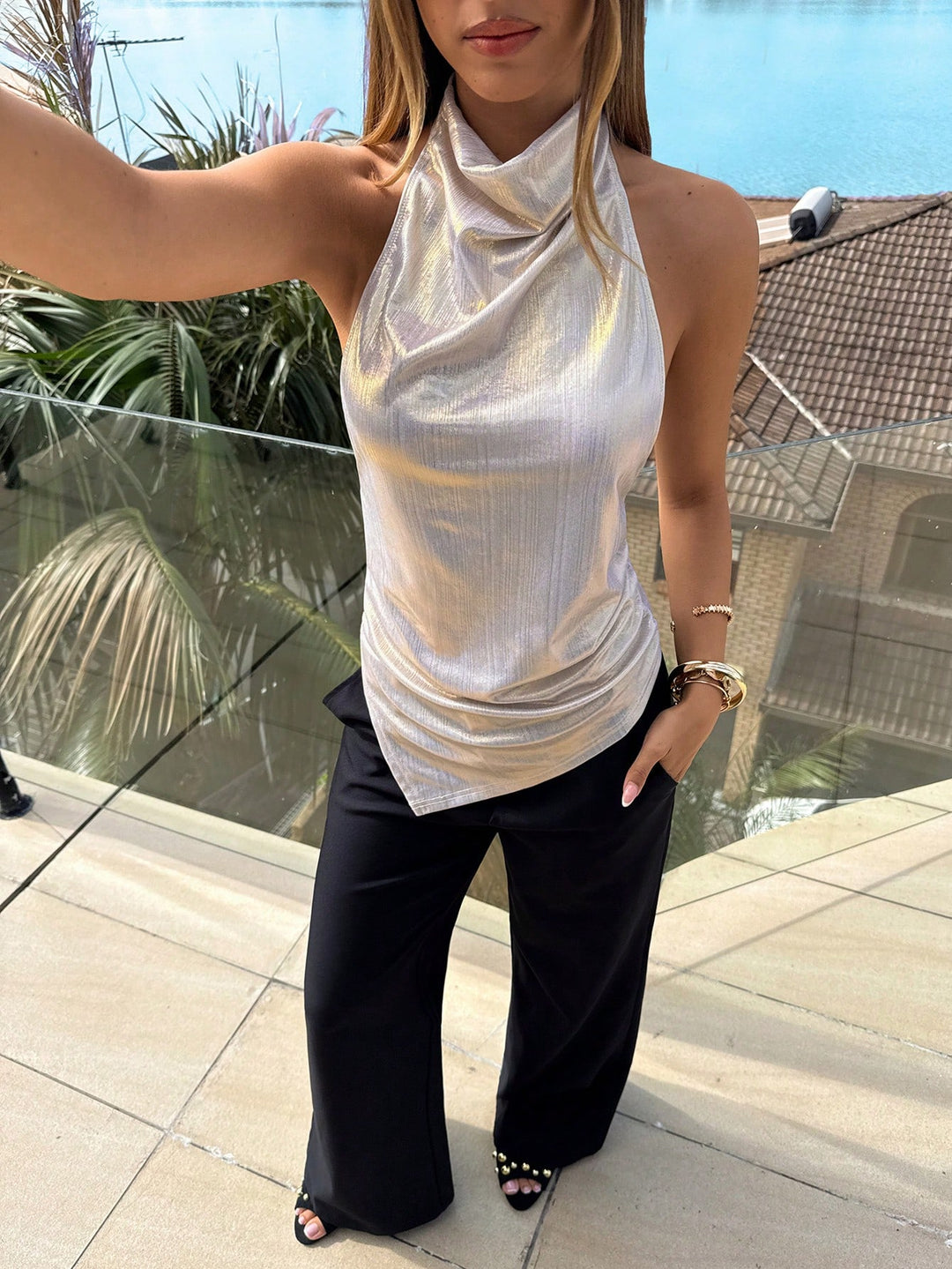 Top SHEIN, argintiu