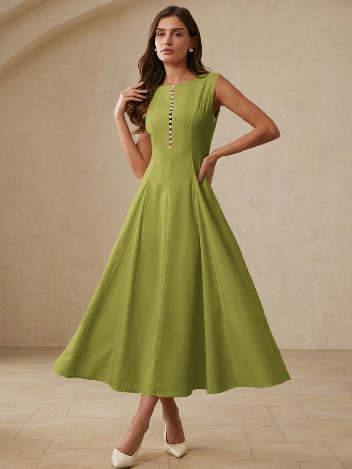 Rochie maxi SHEIN, kaki