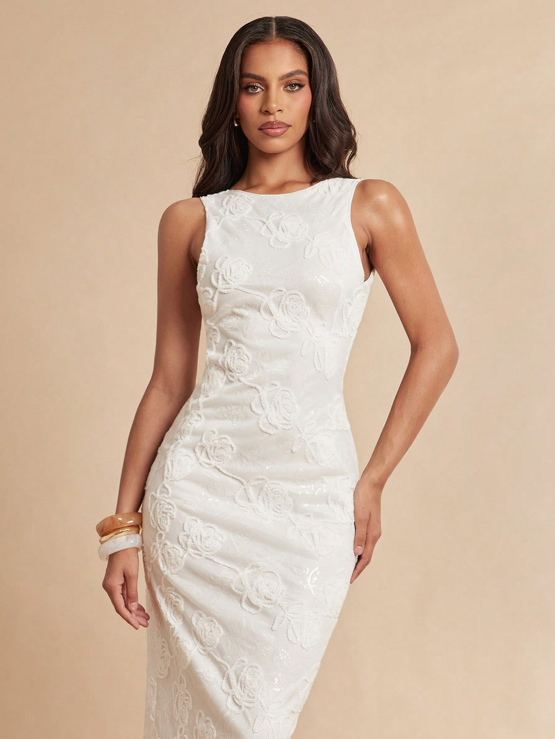 Rochie maxi SHEIN, alb