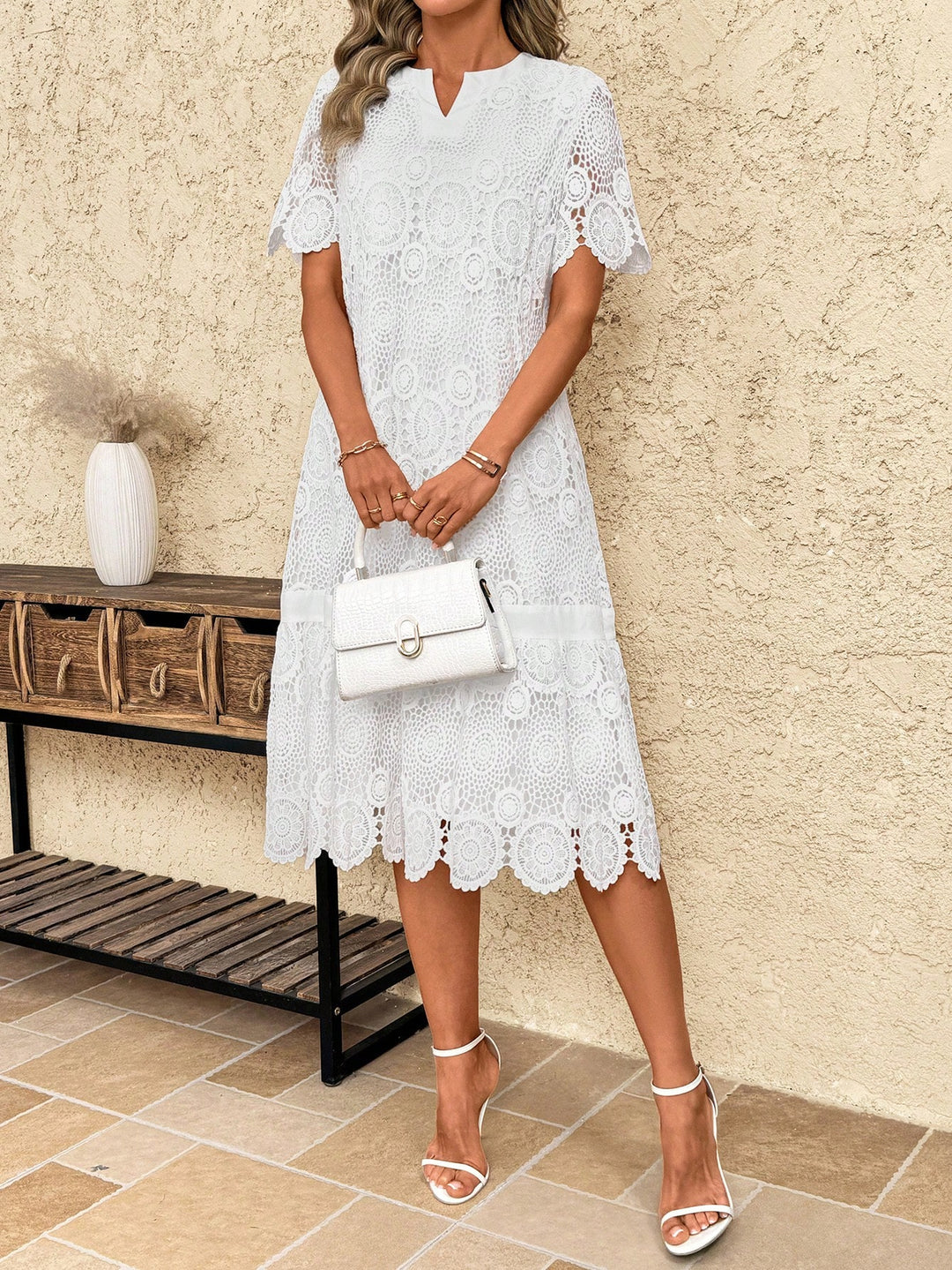Rochie midi SHEIN, bej