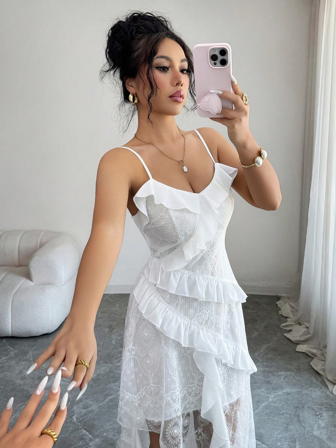 Rochie midi SHEIN, alb