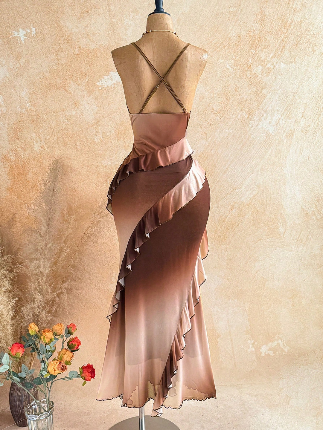 Rochie maxi SHEIN, maro